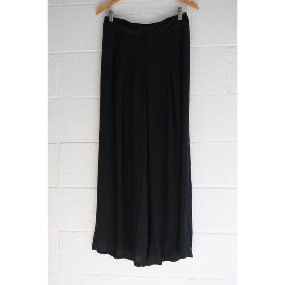 ASHRO Black Wide-Leg Pleated Trousers Size 8 - Picture 6 of 7